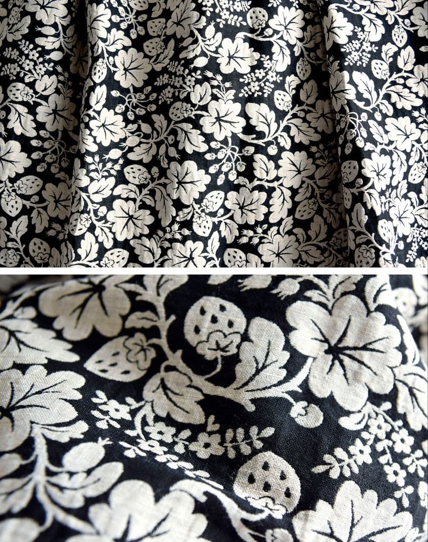 R& D.M.Co- コットンリネンジャガード ワイルドベリーギャザースカート