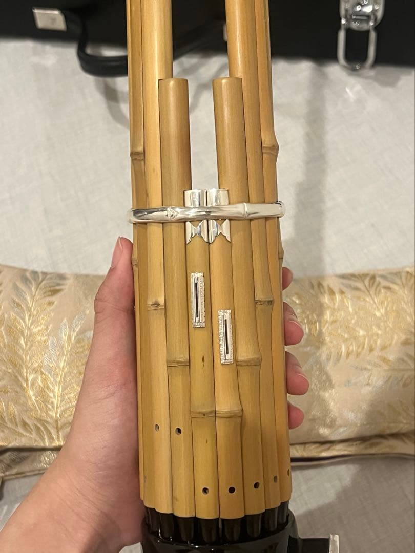 笙 竹製 黒色ハードケース付き