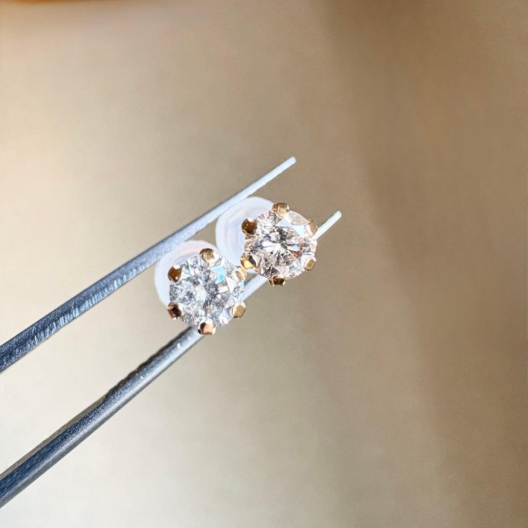 K18 18金　天然ダイヤモンド　AAグレード 0.40ct ピアス　dia