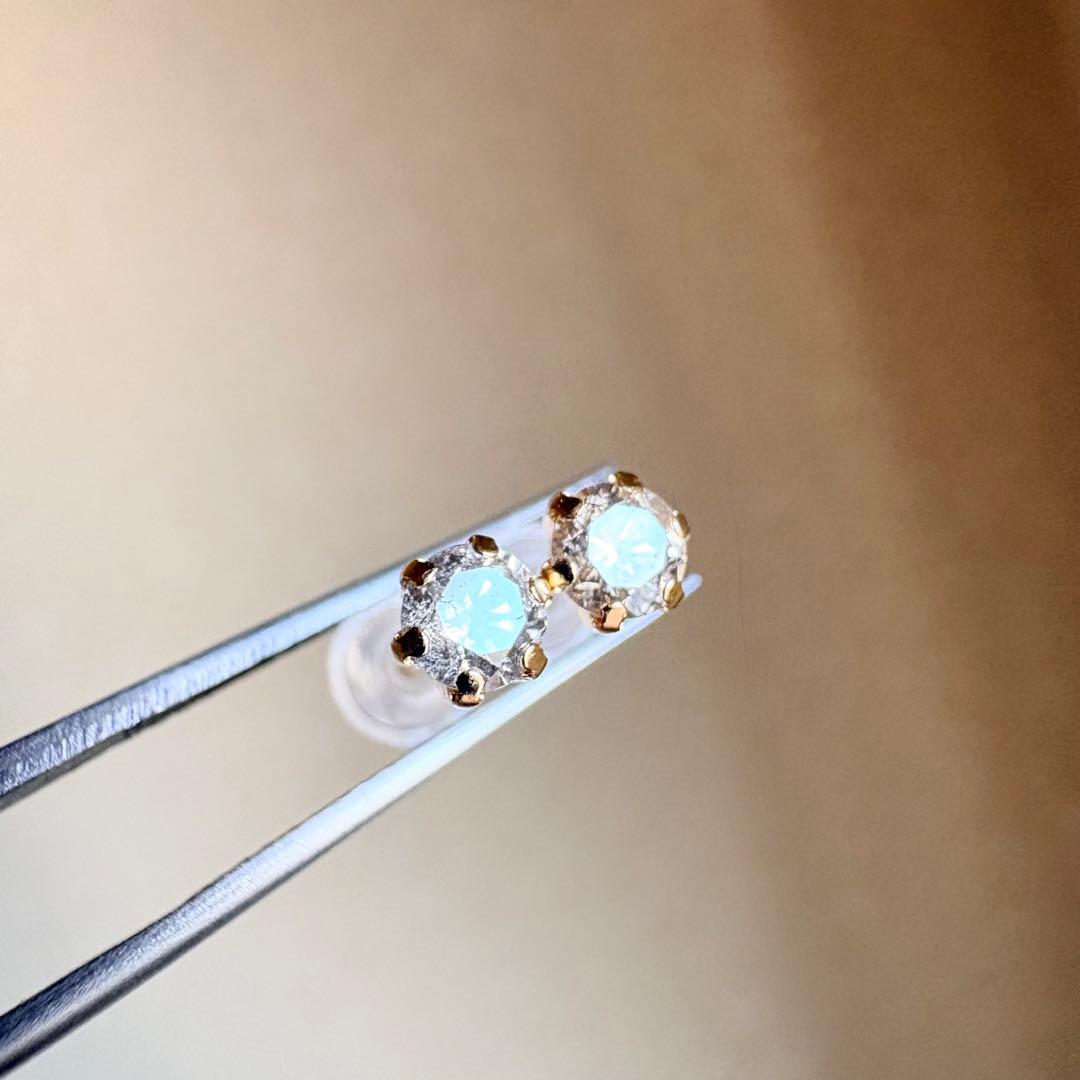 K18 18金　天然ダイヤモンド　AAグレード 0.40ct ピアス　dia
