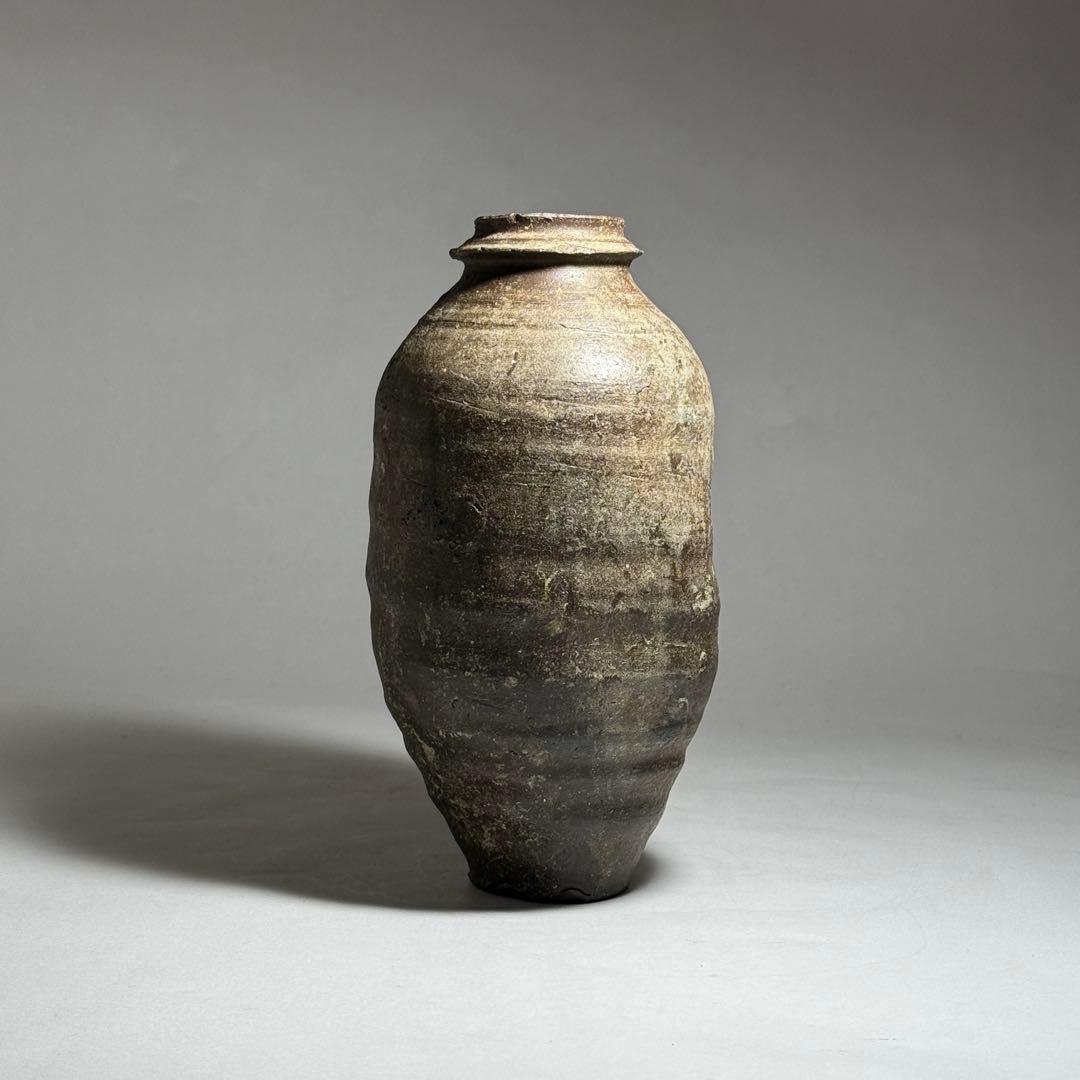 ◆粽花入 南蛮焼 焼締め 徳利 花活け 茶人好み 室町〜桃山時代◆