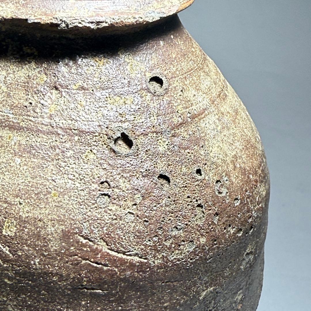 ◆粽花入 南蛮焼 焼締め 徳利 花活け 茶人好み 室町〜桃山時代◆