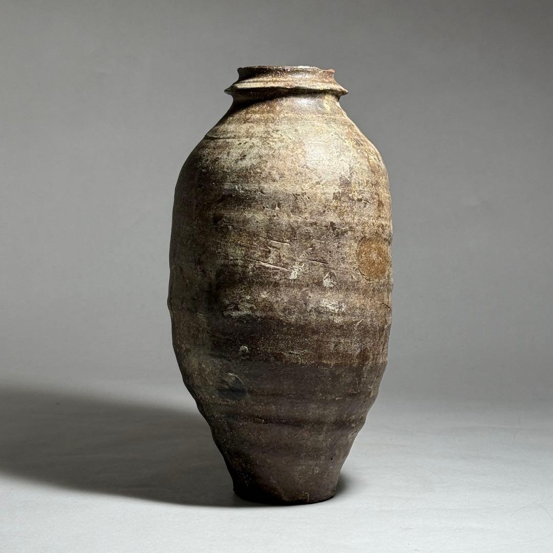 ◆粽花入 南蛮焼 焼締め 徳利 花活け 茶人好み 室町〜桃山時代◆