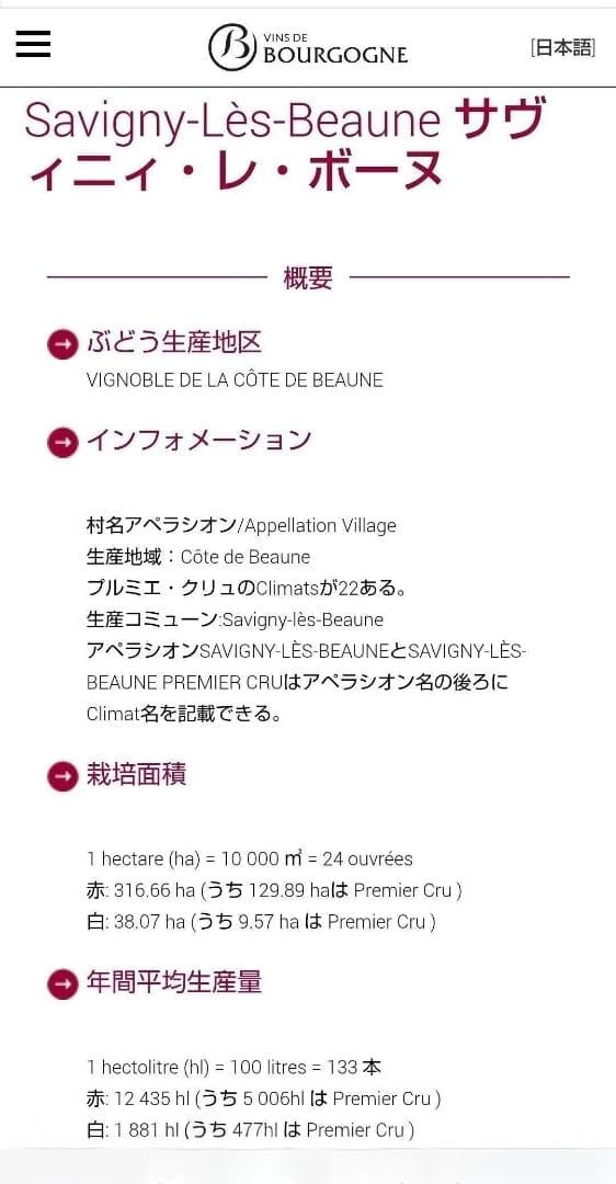 スティル白ワイン♥サヴィニィ·レ·ボーヌ AOC 750ml フランス