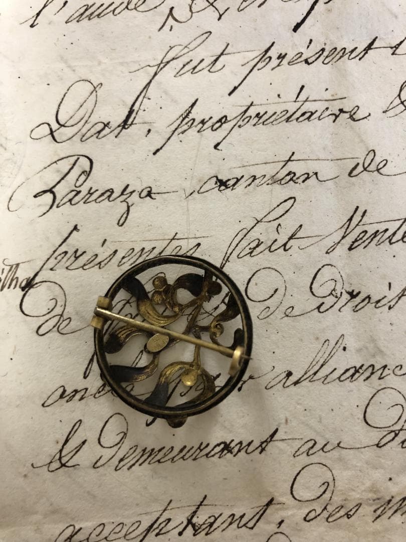 フランスアンティーク ヤドリギのブローチ