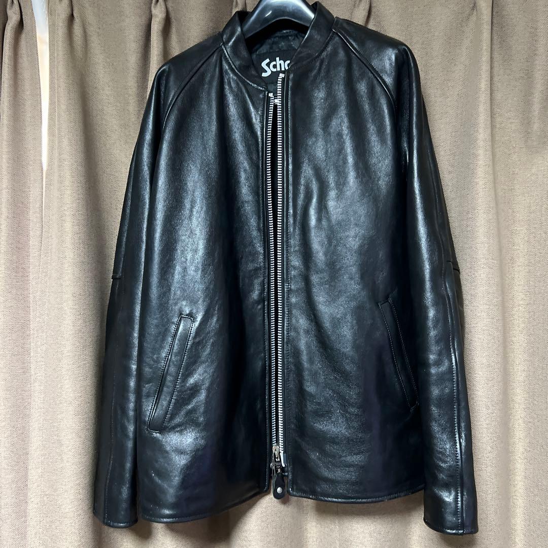 Schott ブラックレザー シングルライダース
