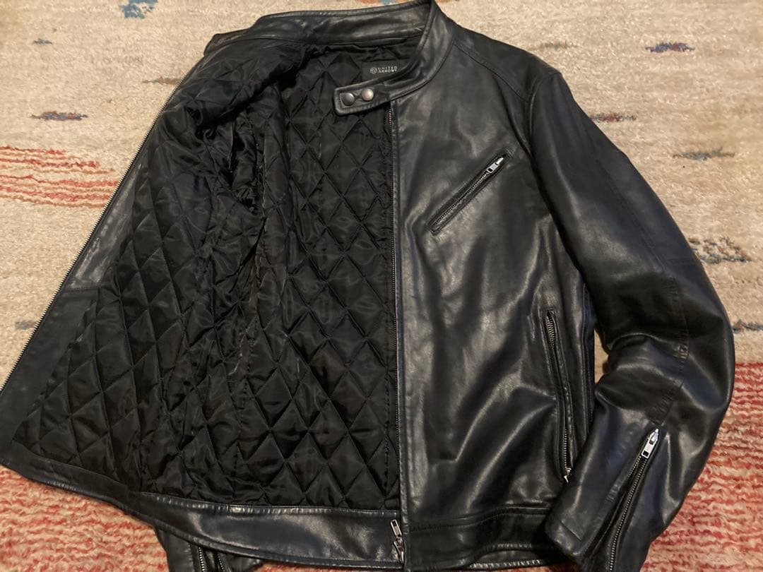 ユナイテッドアローズ　羊皮シングルライダースBEAUTY&YOUTH ブラック黒