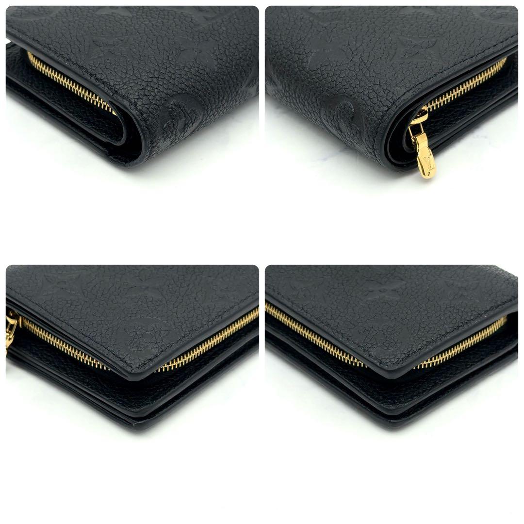 【新品級】ルイヴィトン ポルトフォイユ クレア アンプラント 黒 三つ折り財布