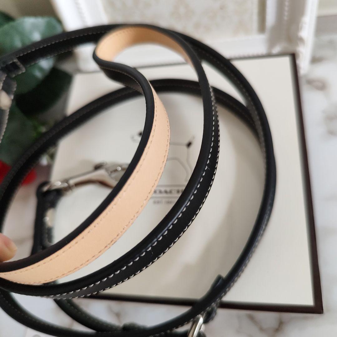 新品　COACH　コーチ　犬　リード　スモール　小型犬　ブラック　レザー　高級