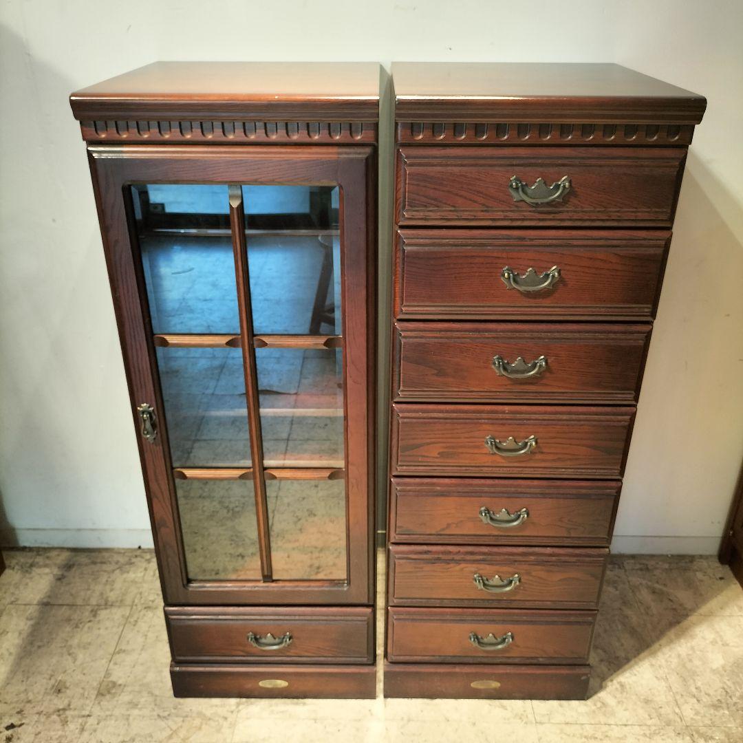 M♦ぽぽ送料込IDF太田長　Atlanta　7段チェストキャビネット　栗材