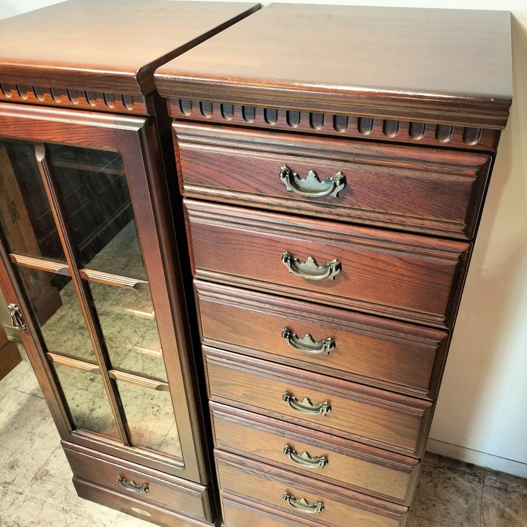 M♦ぽぽ送料込IDF太田長　Atlanta　7段チェストキャビネット　栗材