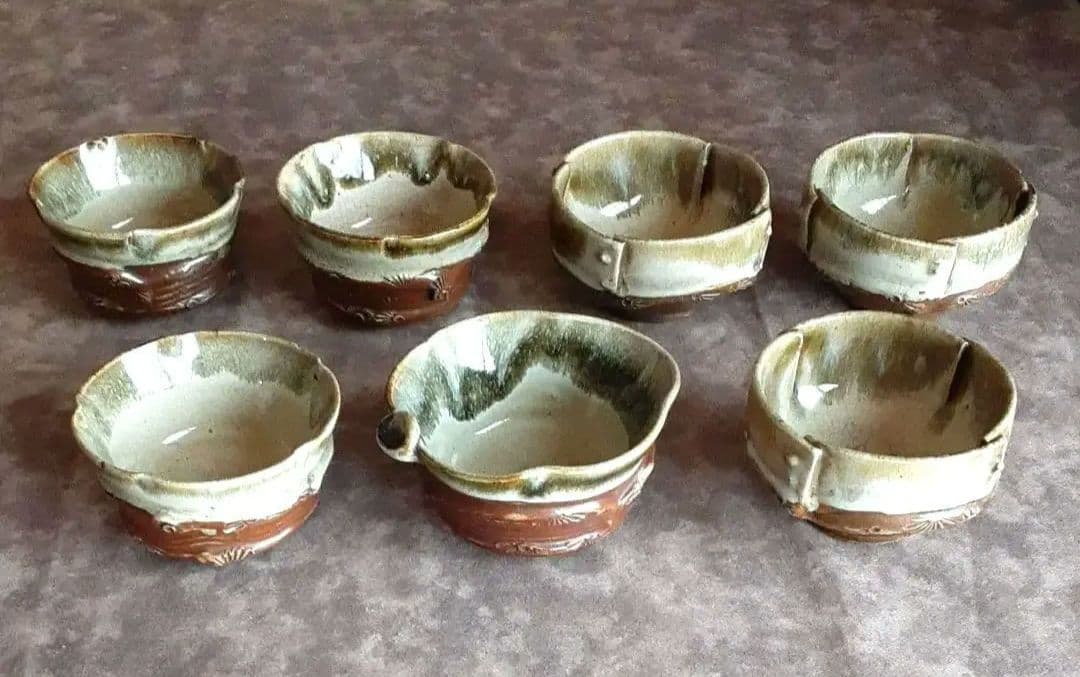 相馬焼　志喜　茶碗　古相馬