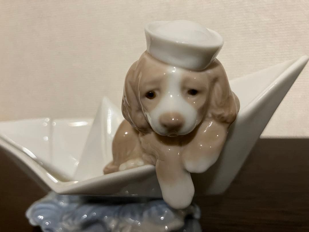【むー】LLADRO / リヤドロ　犬　「お舟に乗って」