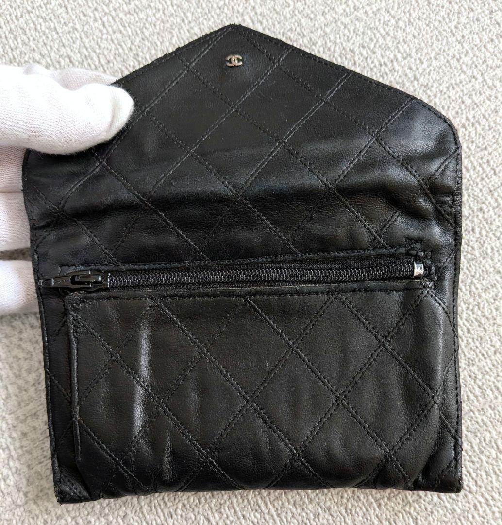 シャネル　ビコローレ　ラムスキン　黒 ミニ財布　カードケース　ケース