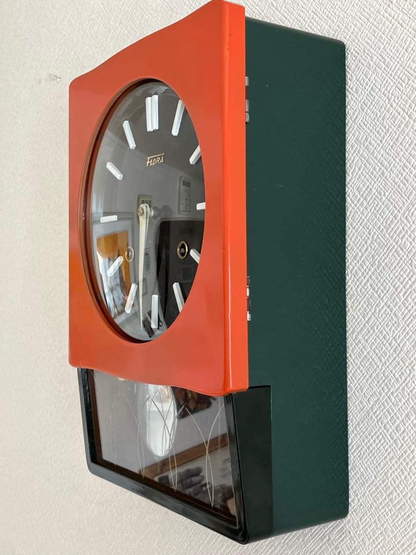 佐藤時計(Sato)「Flora」ゼンマイ式振り子時計　昭和30年代