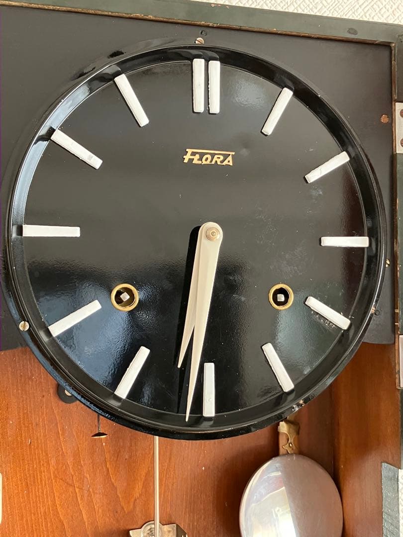佐藤時計(Sato)「Flora」ゼンマイ式振り子時計　昭和30年代