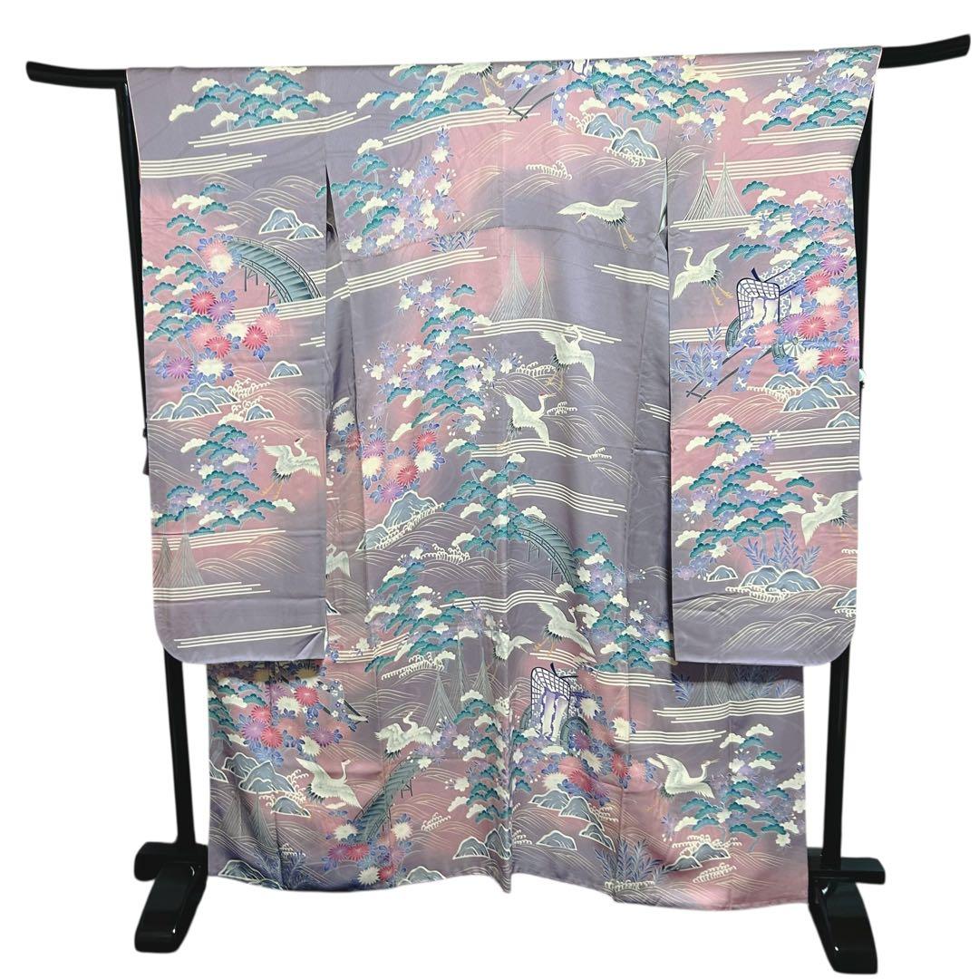 正絹　振袖　7点　フルセット　半衿付き長襦袢