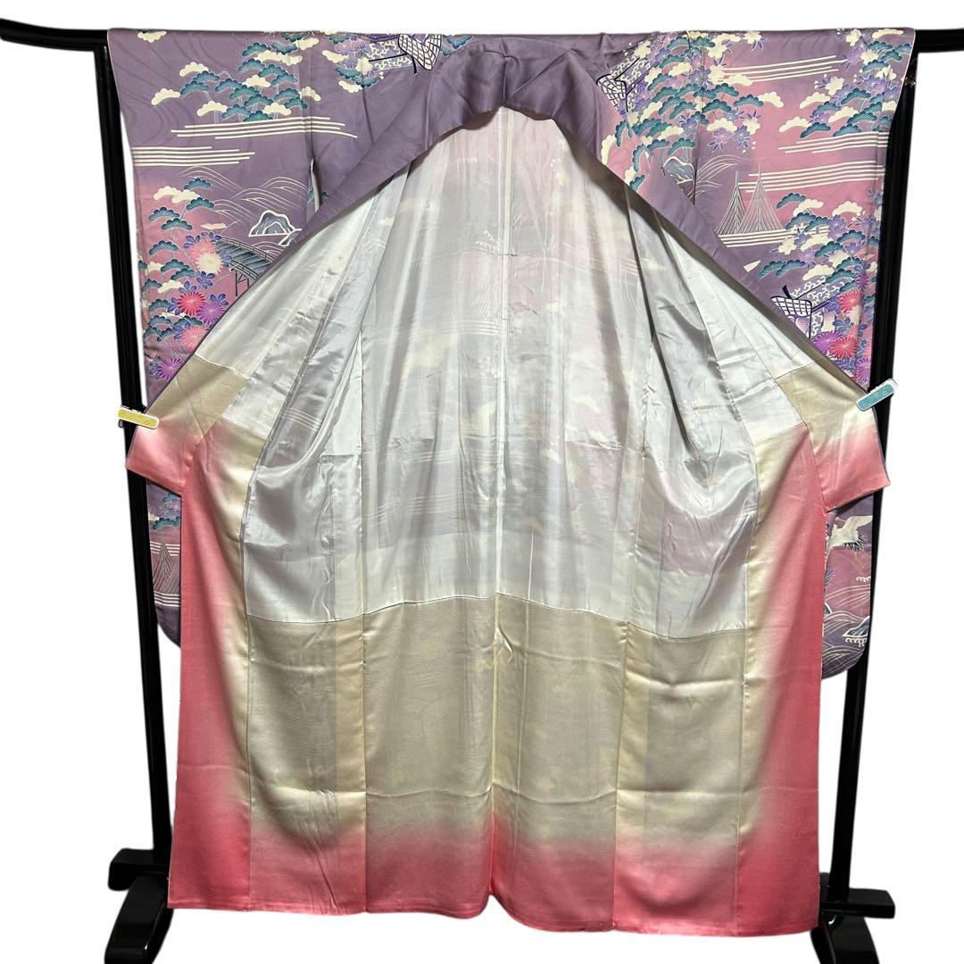 正絹　振袖　7点　フルセット　半衿付き長襦袢