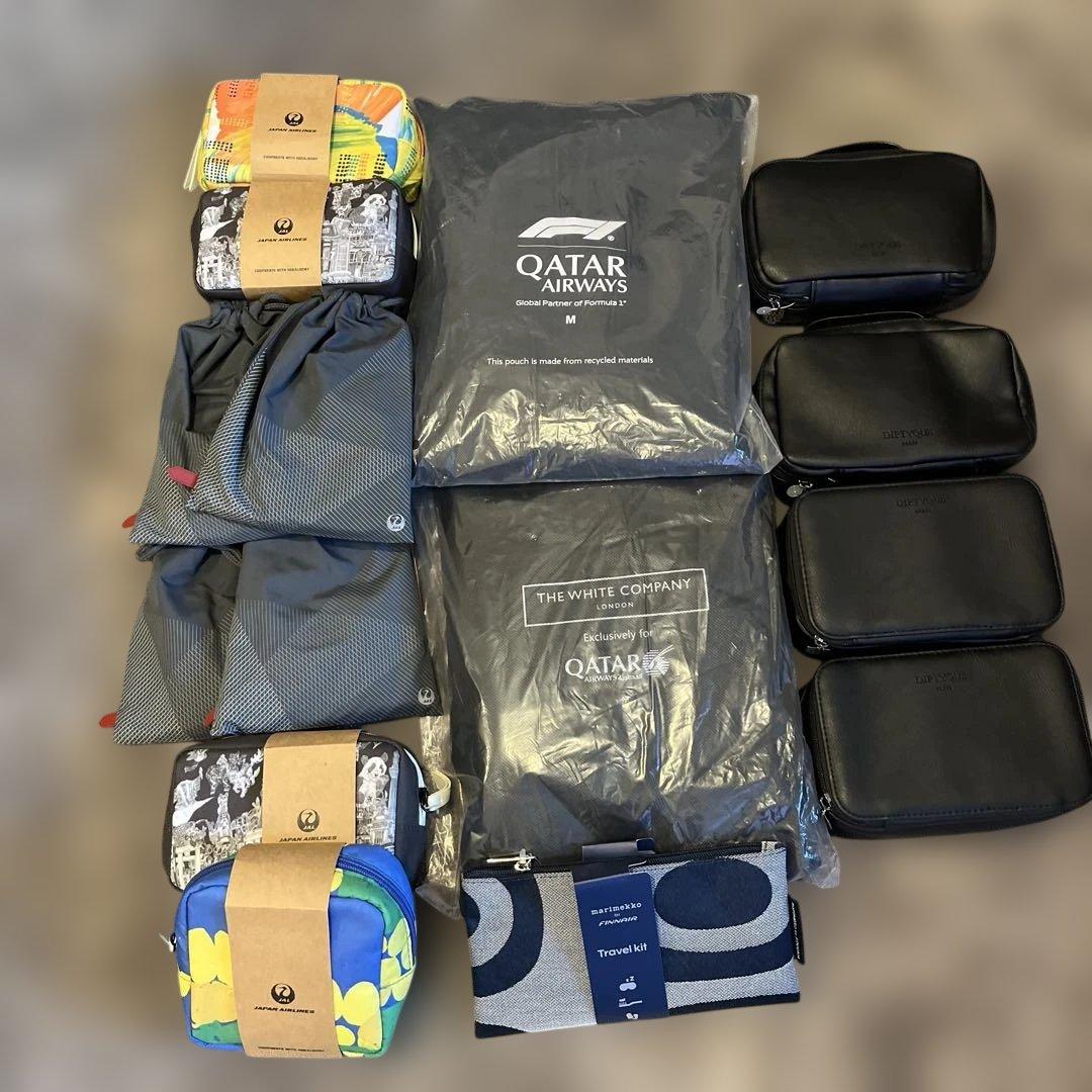 JAL 、カタール航空、フィンエアー ビジネスクラスアメニティ＆パジャマ