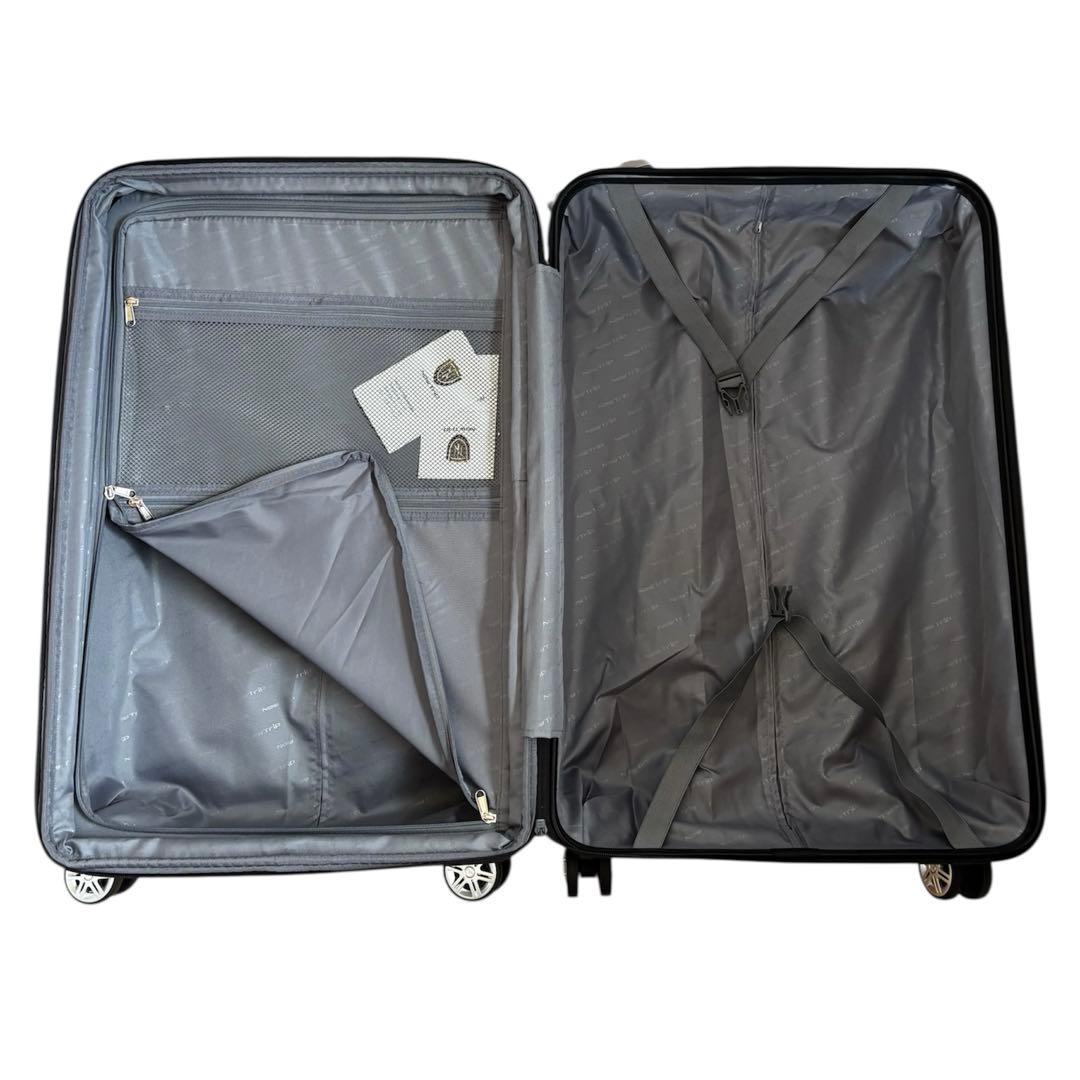 スーツケース キャリーケース 拡張機能付き Lサイズ 大容量 長期旅行 シルバー