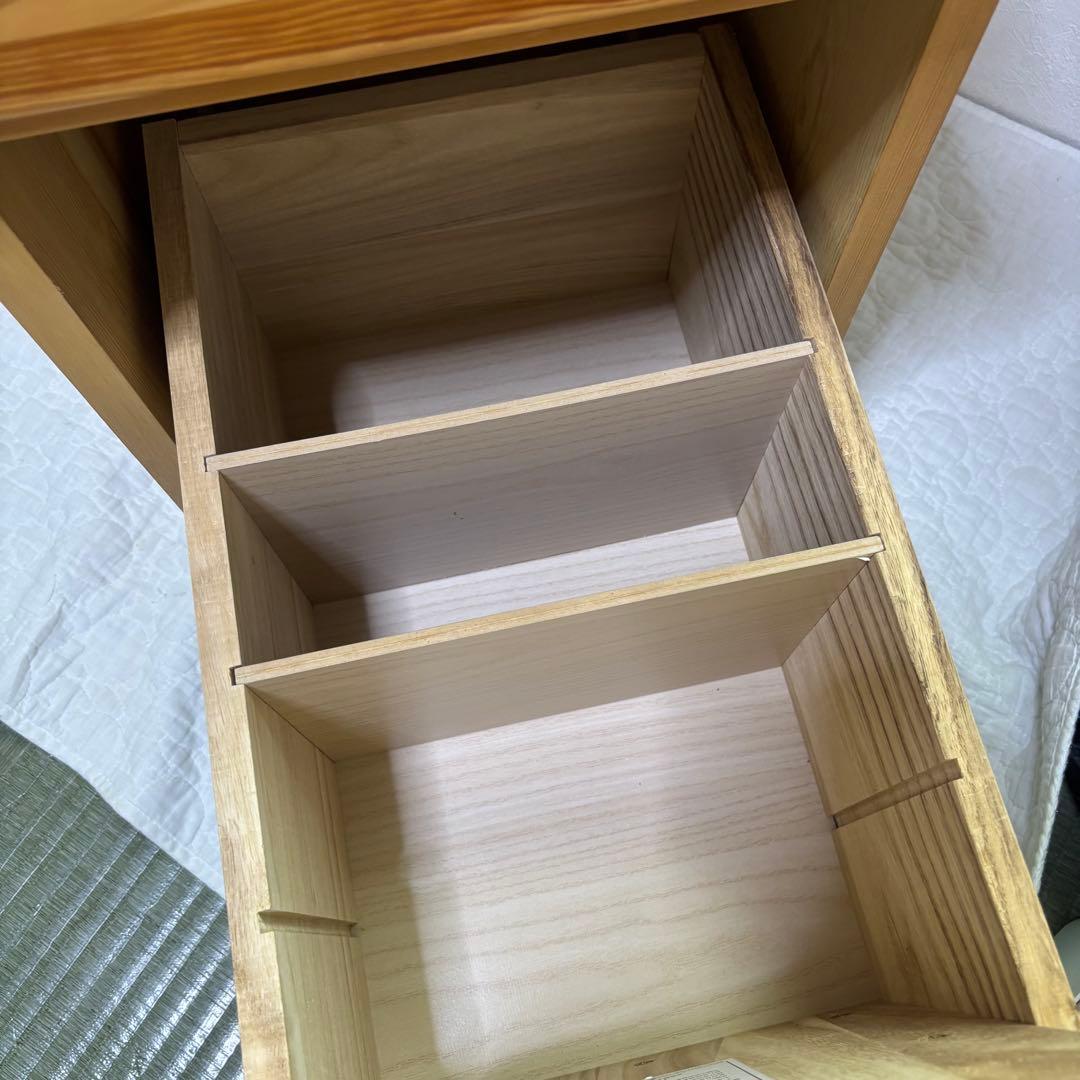 【廃盤】無印良品　パイン材　キャビネット　サイドチェスト　収納　キャスター付き