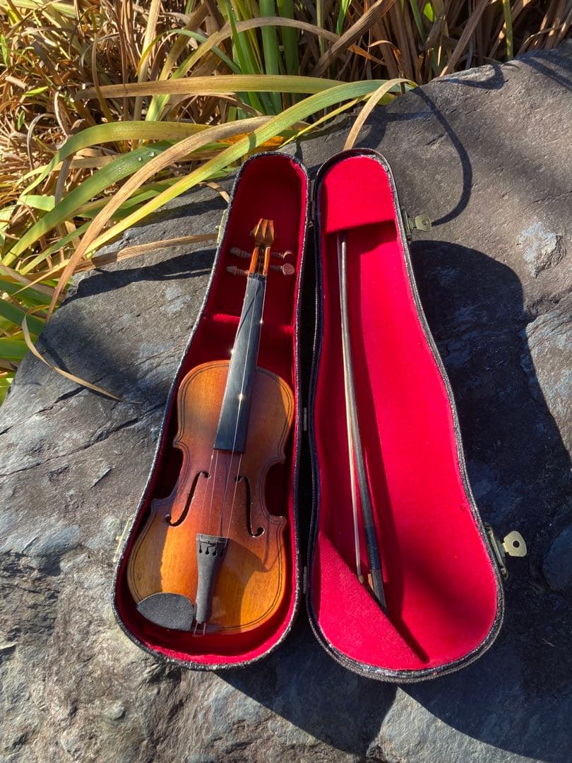 レア　ボストン美術館　木製バイオリンのオブジェ　弓付き