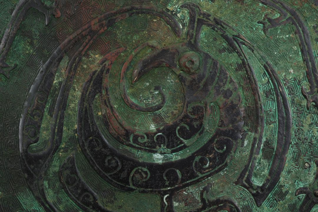 中国古玩 西周〜春秋時代 青銅水器 龍紋鷲蓋青銅器 共箱 古美術 骨董品 唐物