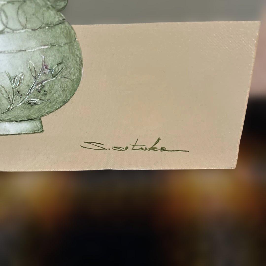 コスモス　千賀節子　油彩画