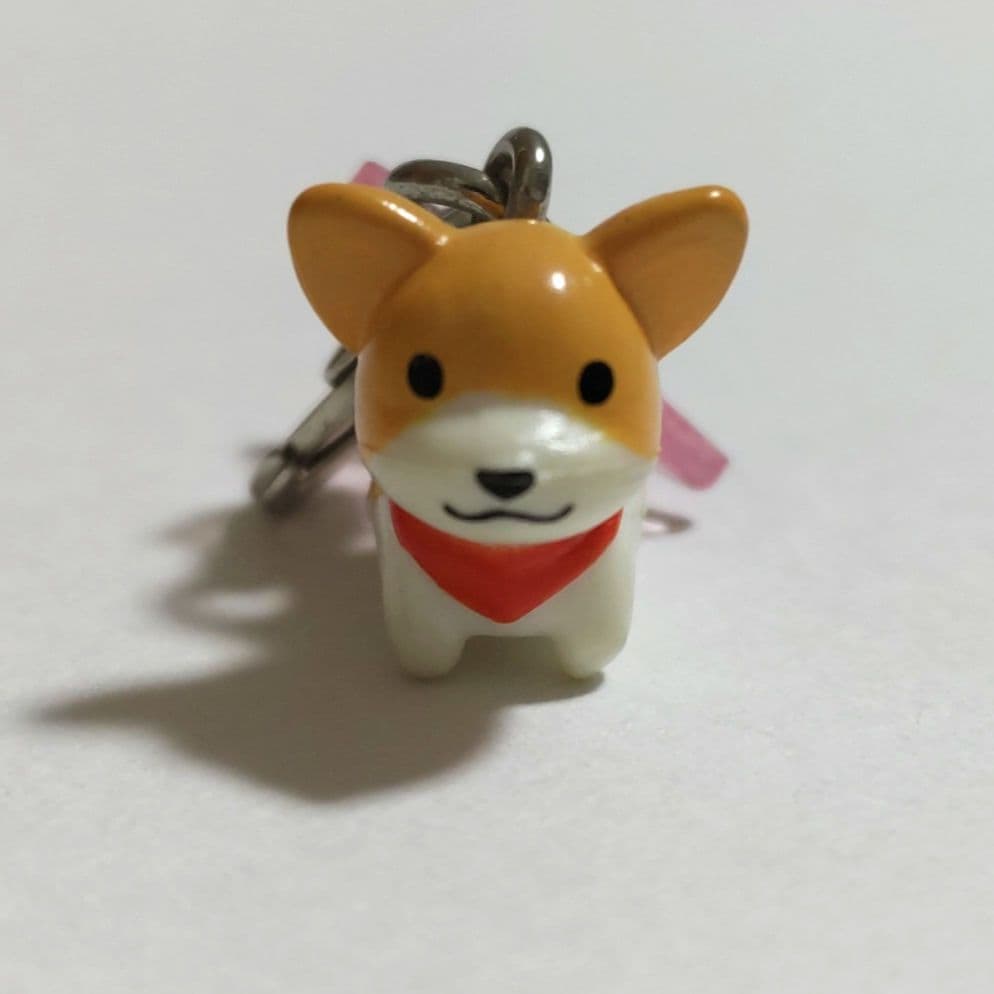 【当時物】わんわんわんこ　ファスナーホルダー　コーギー　チャーム　平成レトロレア