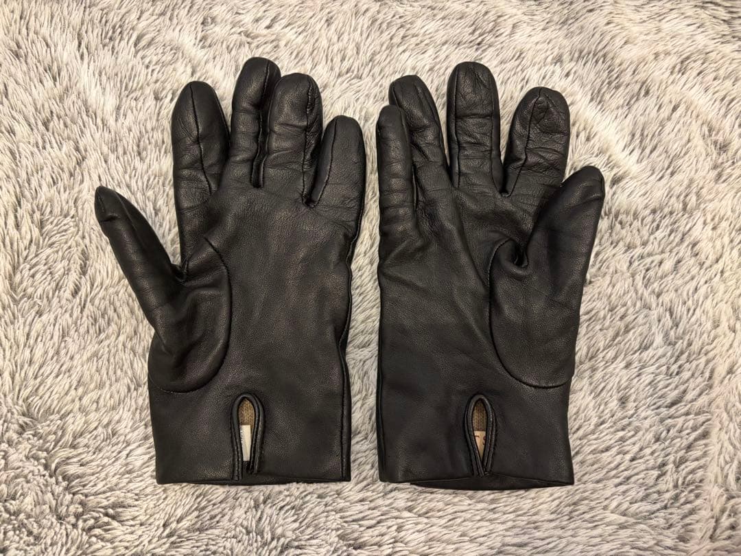 DENTS 黒 レザーグローブ 手袋 カシミヤライニング