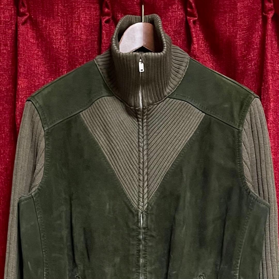 OLD LANVIN ランバン ヴィンテージ ニット ジャケット スエードレザー