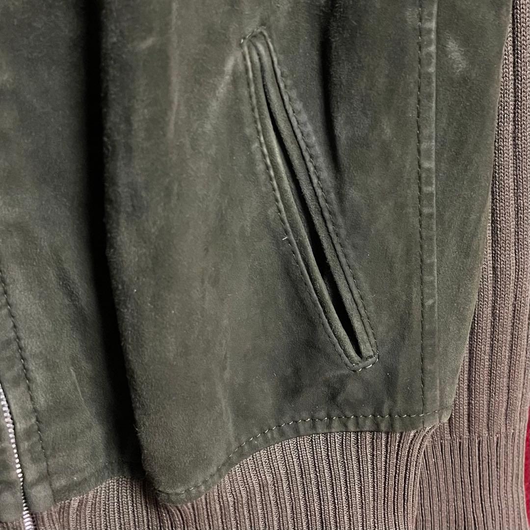 OLD LANVIN ランバン ヴィンテージ ニット ジャケット スエードレザー