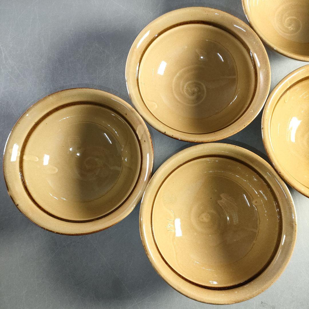 A1381-3/美濃焼/水野裕巳/魯山人写し三島風茶碗5客/共箱/茶器/懐石道具