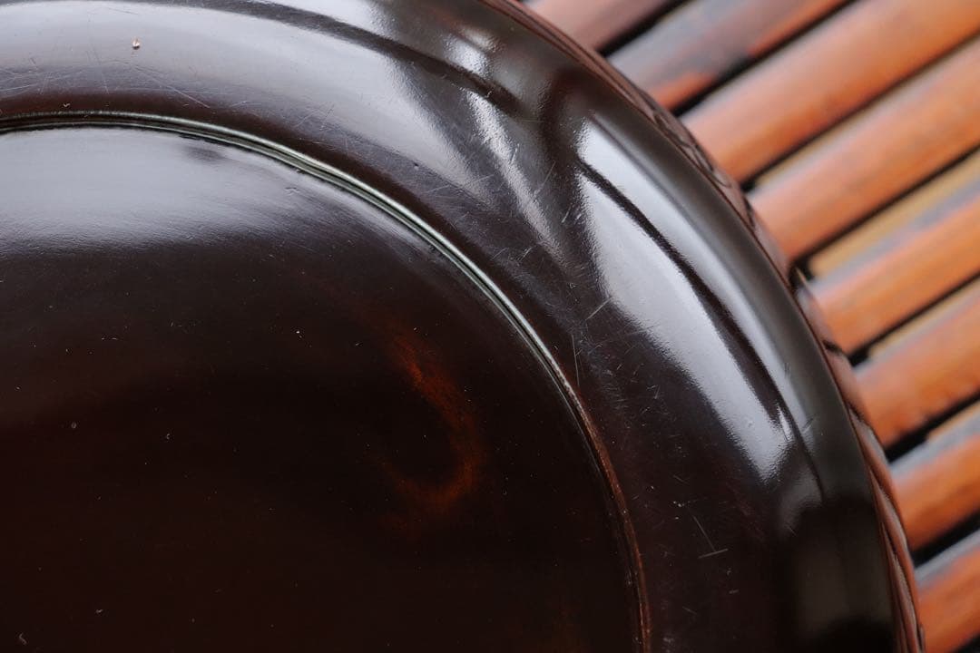 茶道具　古い食籠　雪輪に梅　亀　金蒔絵　闇蒔絵　木製　菓子器　梨子地　漆器　亀甲