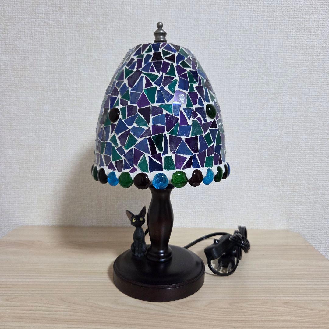 【希少品】魔女の宅急便 モザイクテーブルランプ ジジ ステンドグラス