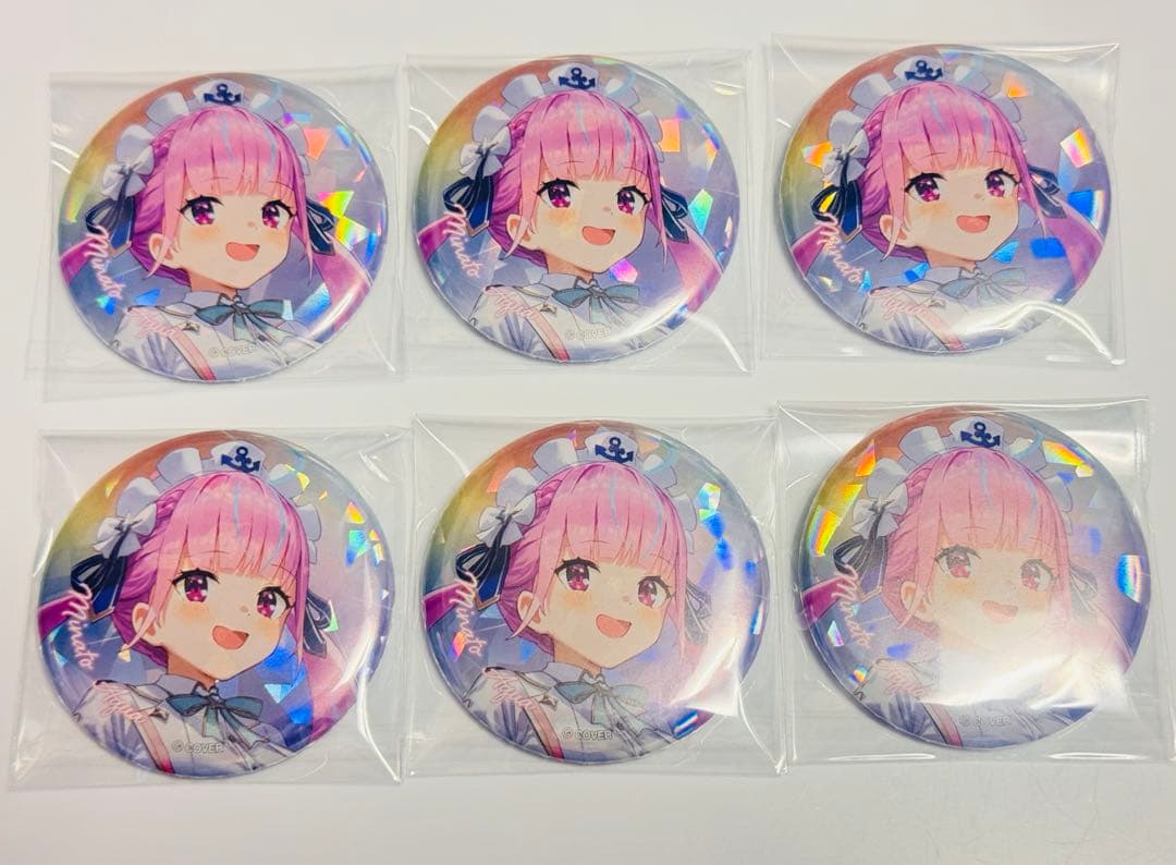 湊あくあ　ホロライブ 5th Fes ホログラム缶バッジ