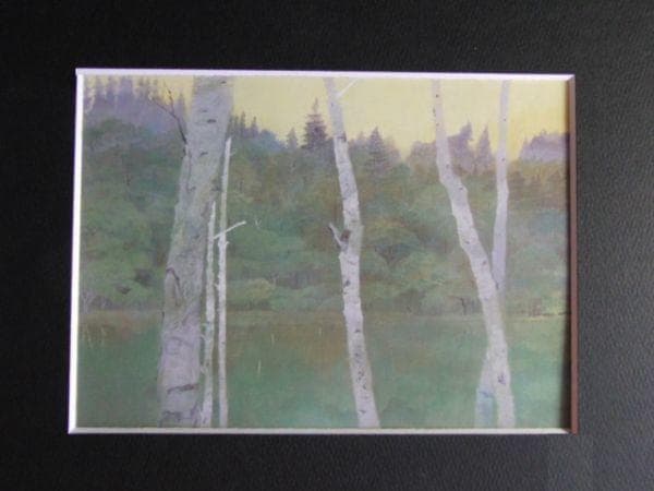 山岸純、【若葉の季】、希少な額装用画集より、状態良好、新品額装付