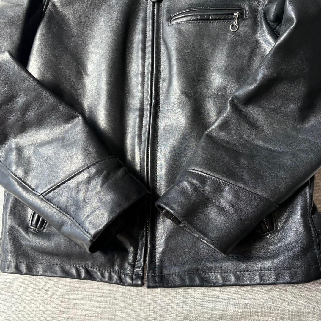 美品 Schott ショット7209 ブラック レザートラッカージャケット 36