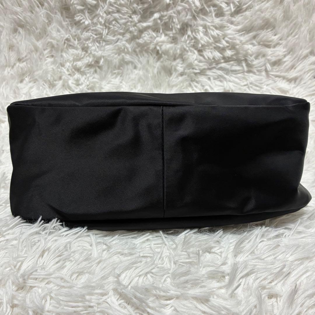 アニエスベー　2wayバッグ　ナイロン　レザー　ゴールドロゴ　ブラック×ブルー