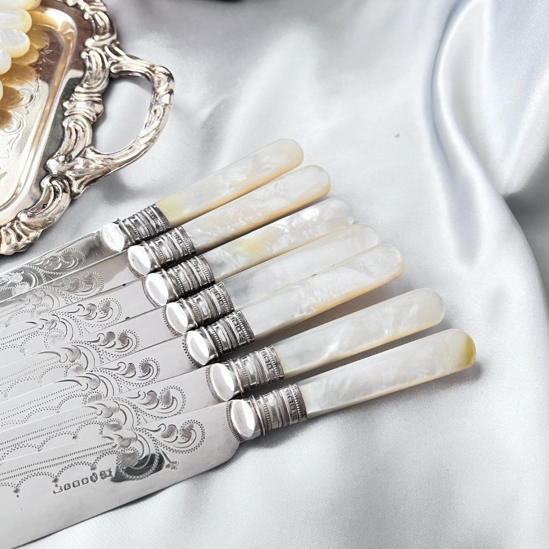 【Walker & Hall】【白蝶貝 / 純銀継手】カトラリーセット サーバー