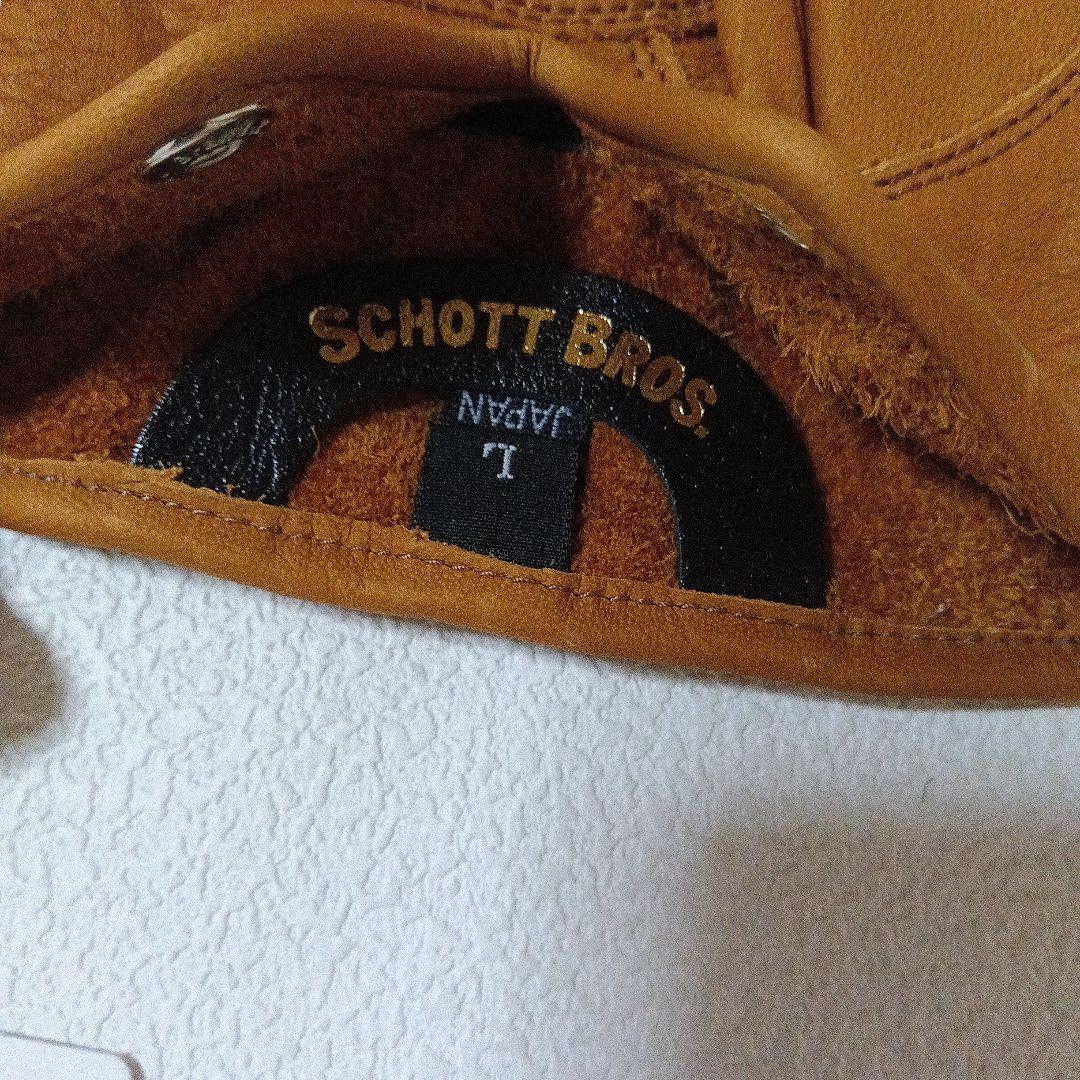 未使用 schott ショット ワンスター レザーグローブ キャメル L