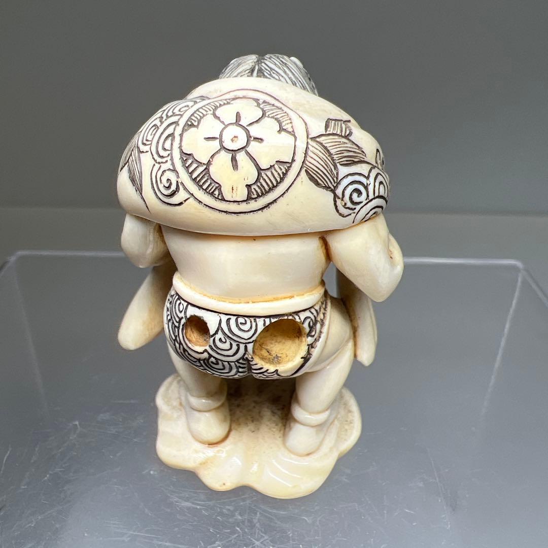 極上和彫　風神根付　27g 東Y8-0109☆2Fトヒト