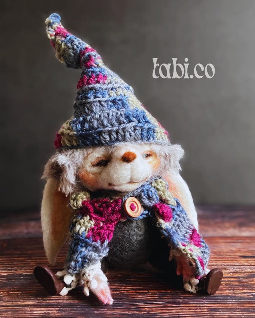 羊毛フェルト アートドール パポテ ネージュさん