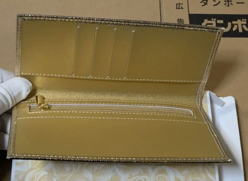 即日発送 皇居限定 長財布 ゴールド 金色チャック