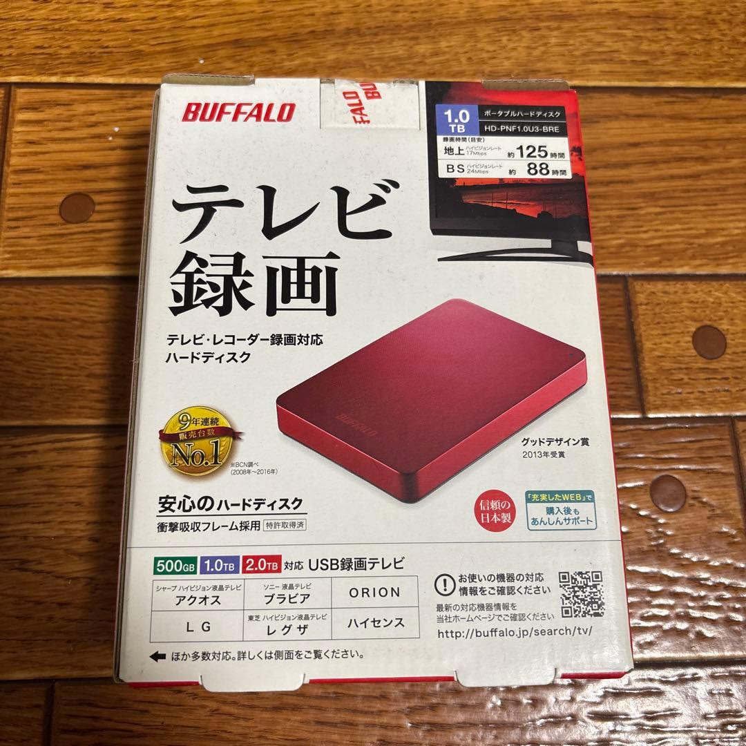 BUFFALO 1.0TB 外付けハードディスク レッド