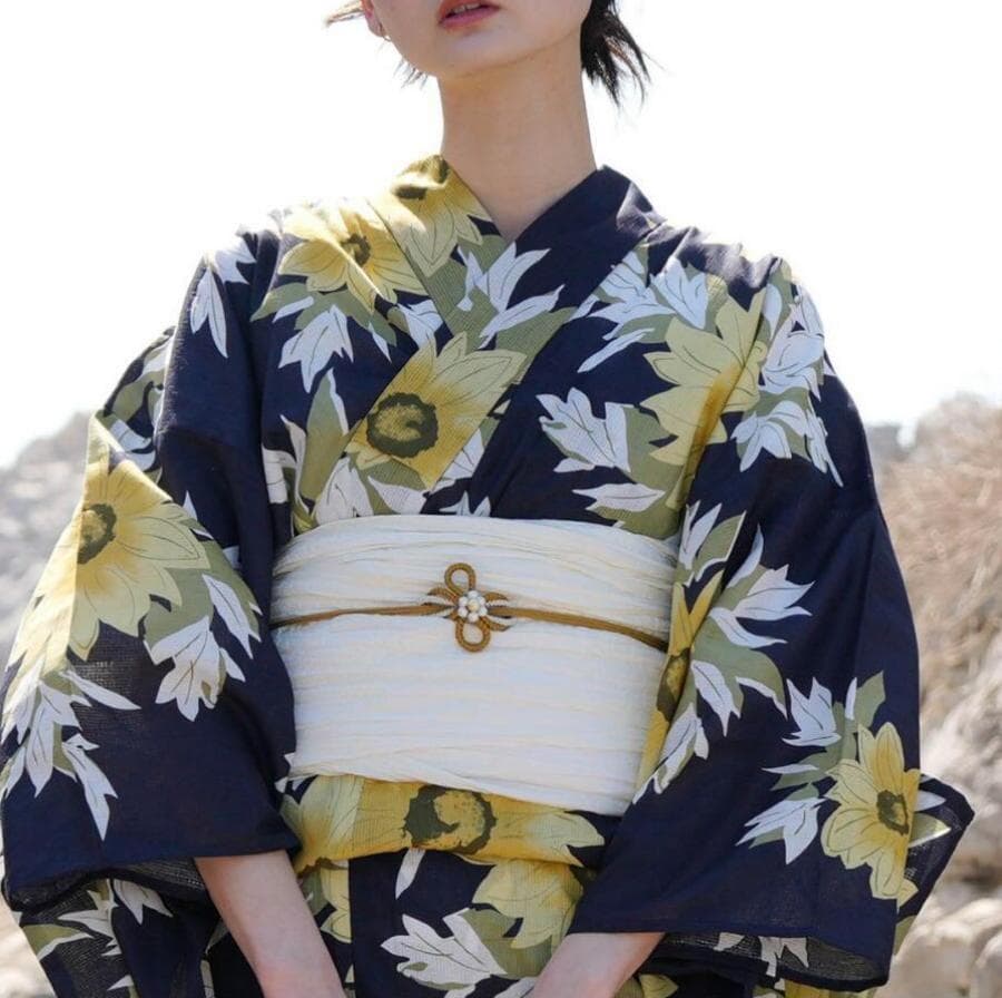 ひまわりデザイン 浴衣セット 3点セット