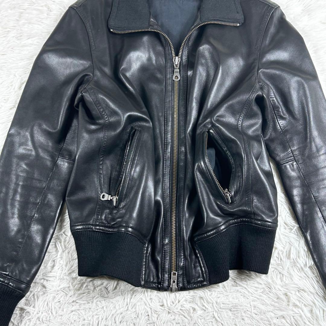 アーバンリサーチ ラムレザー シングルライダースジャケット Lサイズ ブラック