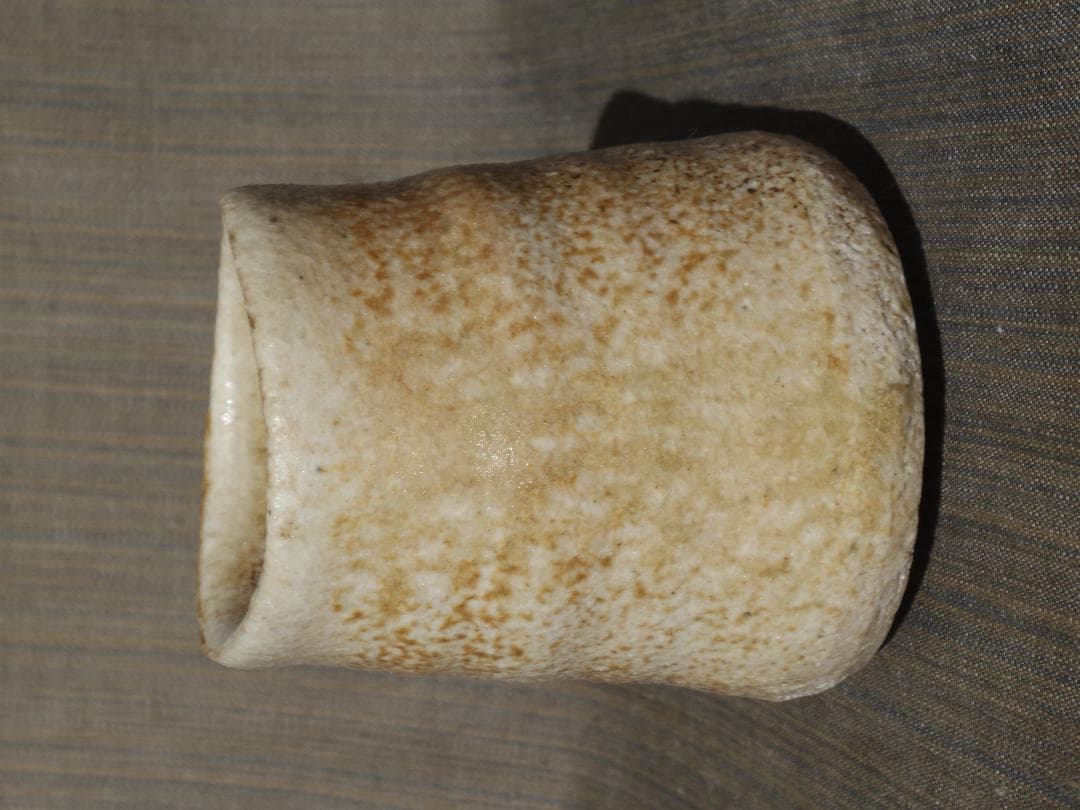 未使用★金重元郎【師＆父：金重陶陽】伊賀土湯呑★共箱・布