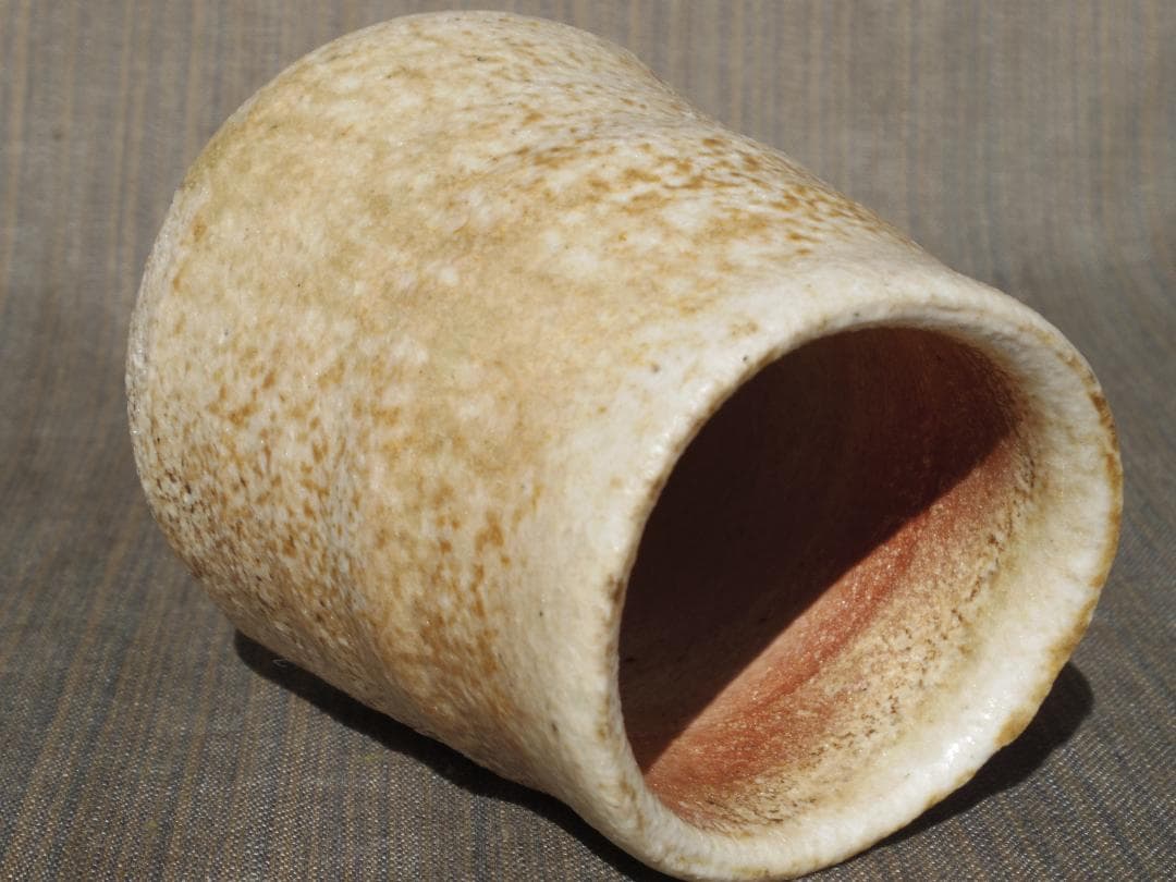 未使用★金重元郎【師＆父：金重陶陽】伊賀土湯呑★共箱・布