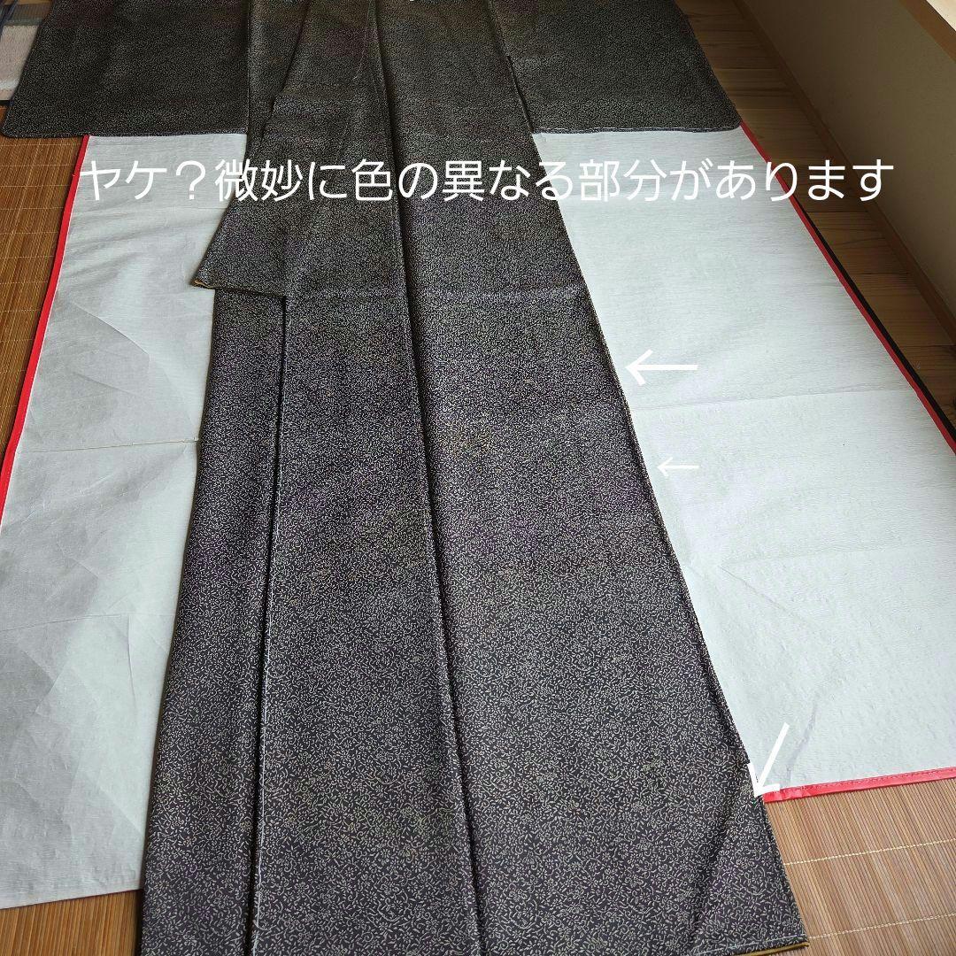 【訳有】細かな模様を楽しむ　チャコールグレーのお召